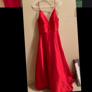 Red Deep Cut Classic Prom Dress - Only Worn Once!